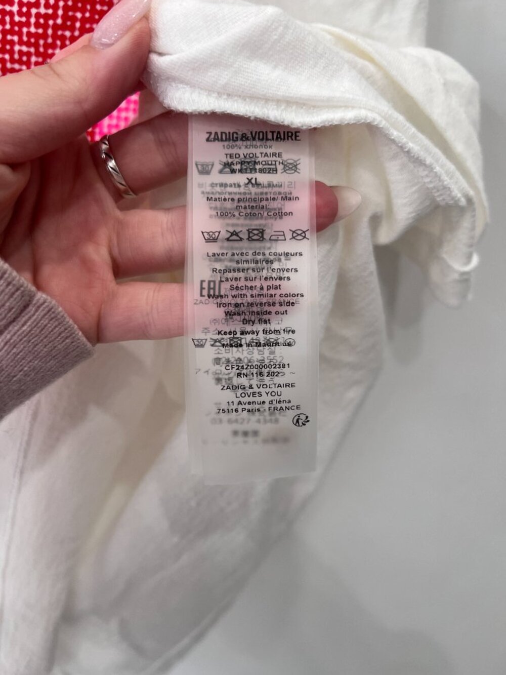 $175 NWT Zadig & Voltiare White Ted Graphic Happy Mouth Tee Shirt size XL - Picture 5 of 7